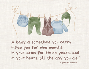 A baby is something you carry in your heart card