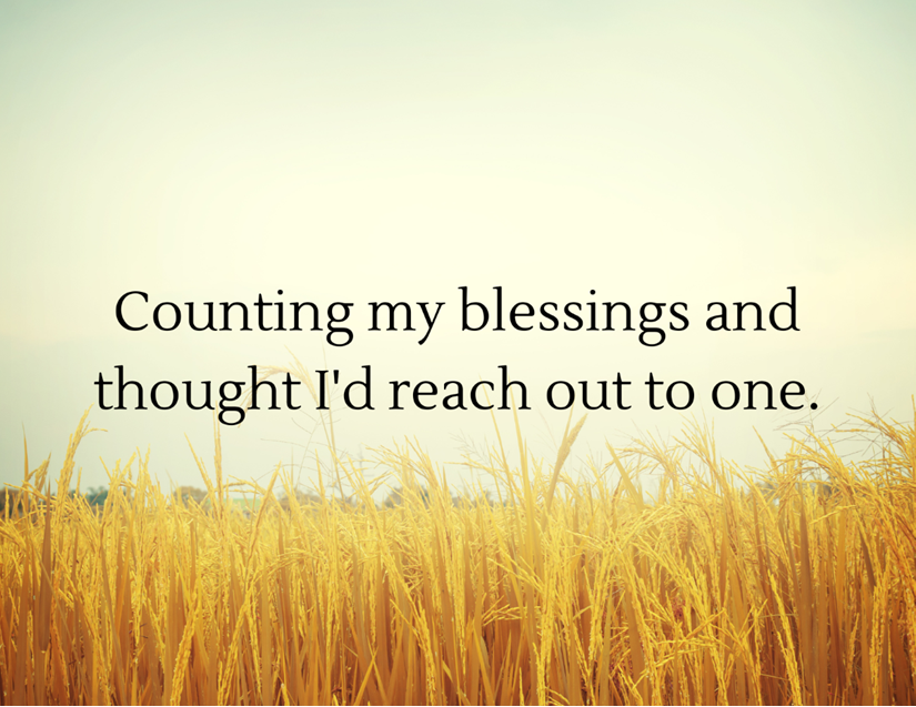 Counting my blessings card