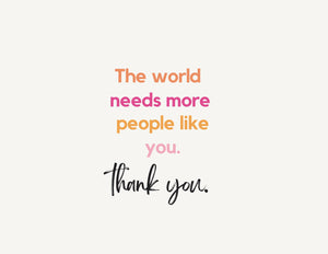 The world needs more people like you.  Thank you.