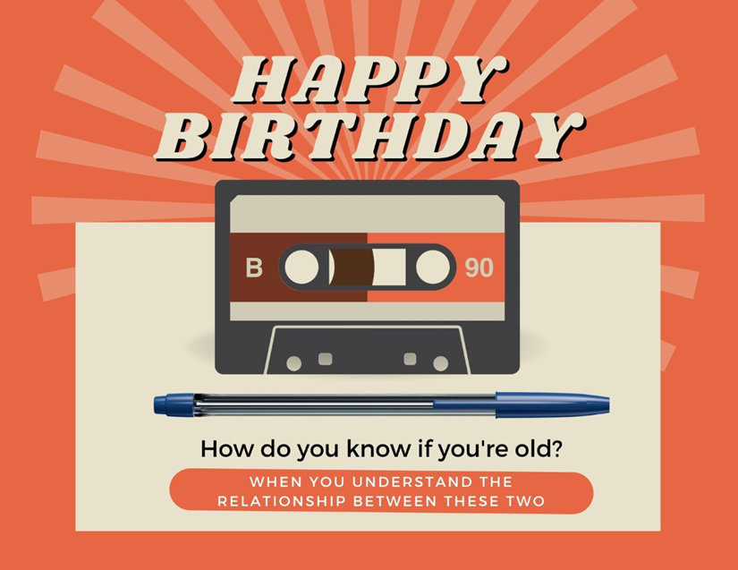 Happy Birthday Casette Tape card