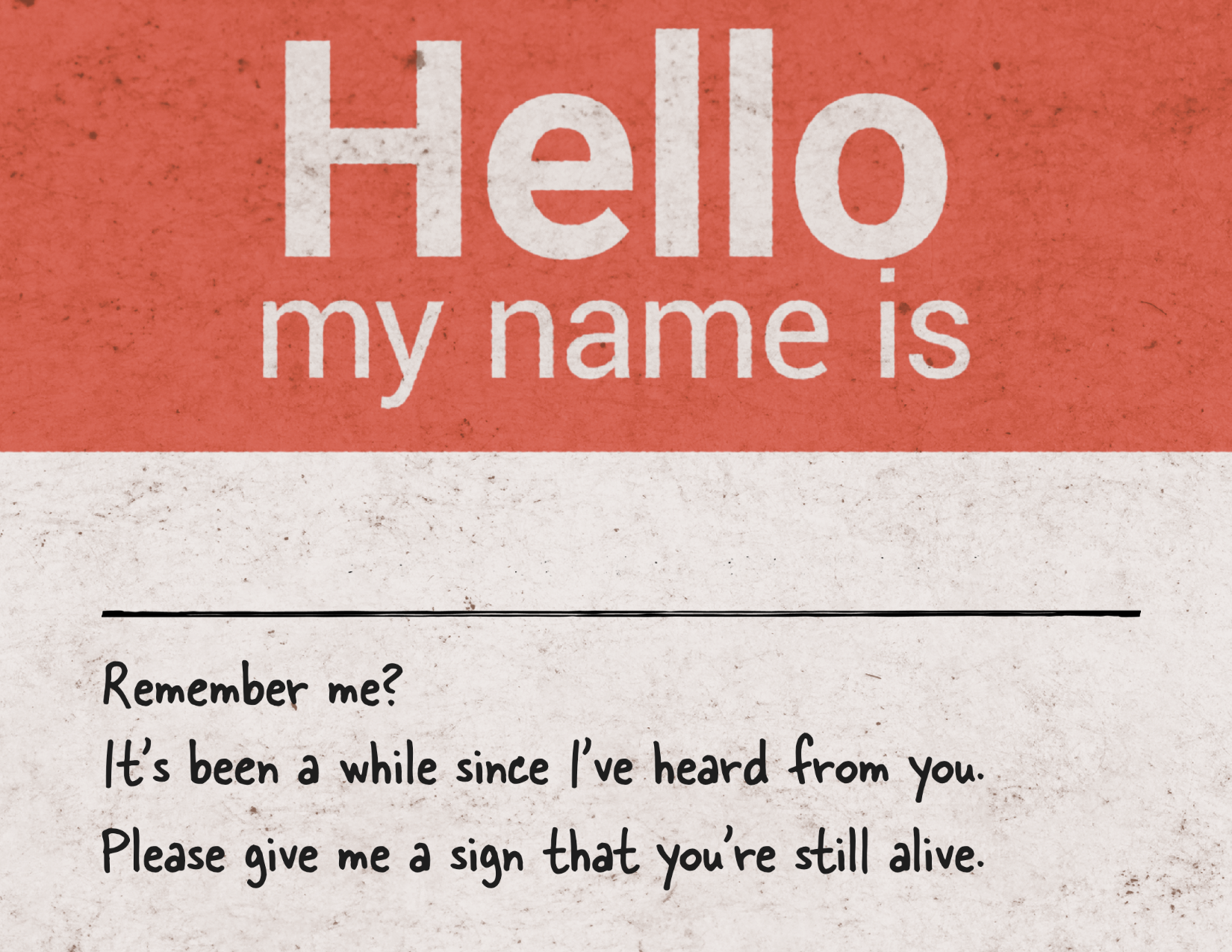 Hello My Name Is Card